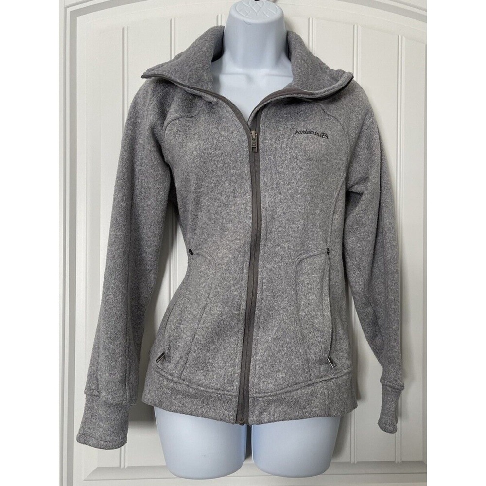 Avalanche Outdoor Women's Size Small Sweater Jacket Light Gray High Collar